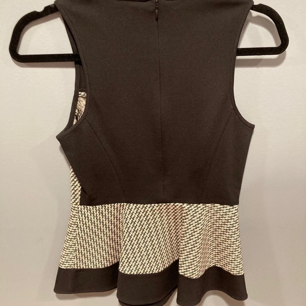 Nwot Tibi Houndstooth Pattern Stretch Peplum Top … - image 2